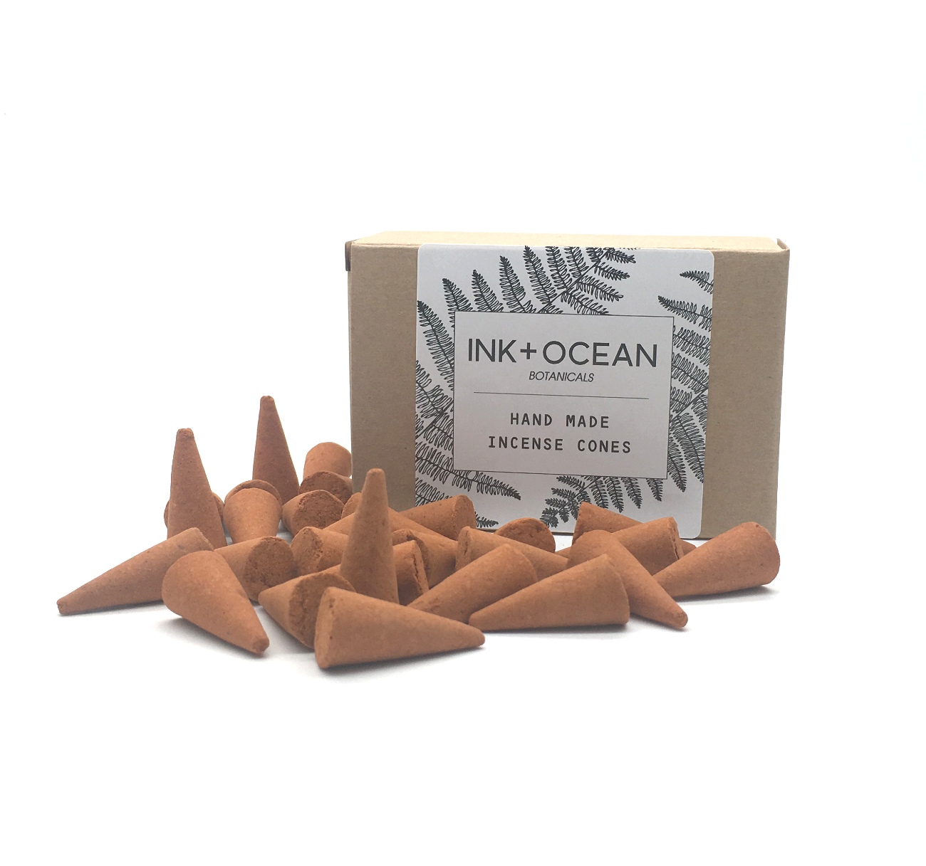 Hand dipped incense cones with a highly scented cinnamon, orange, scent