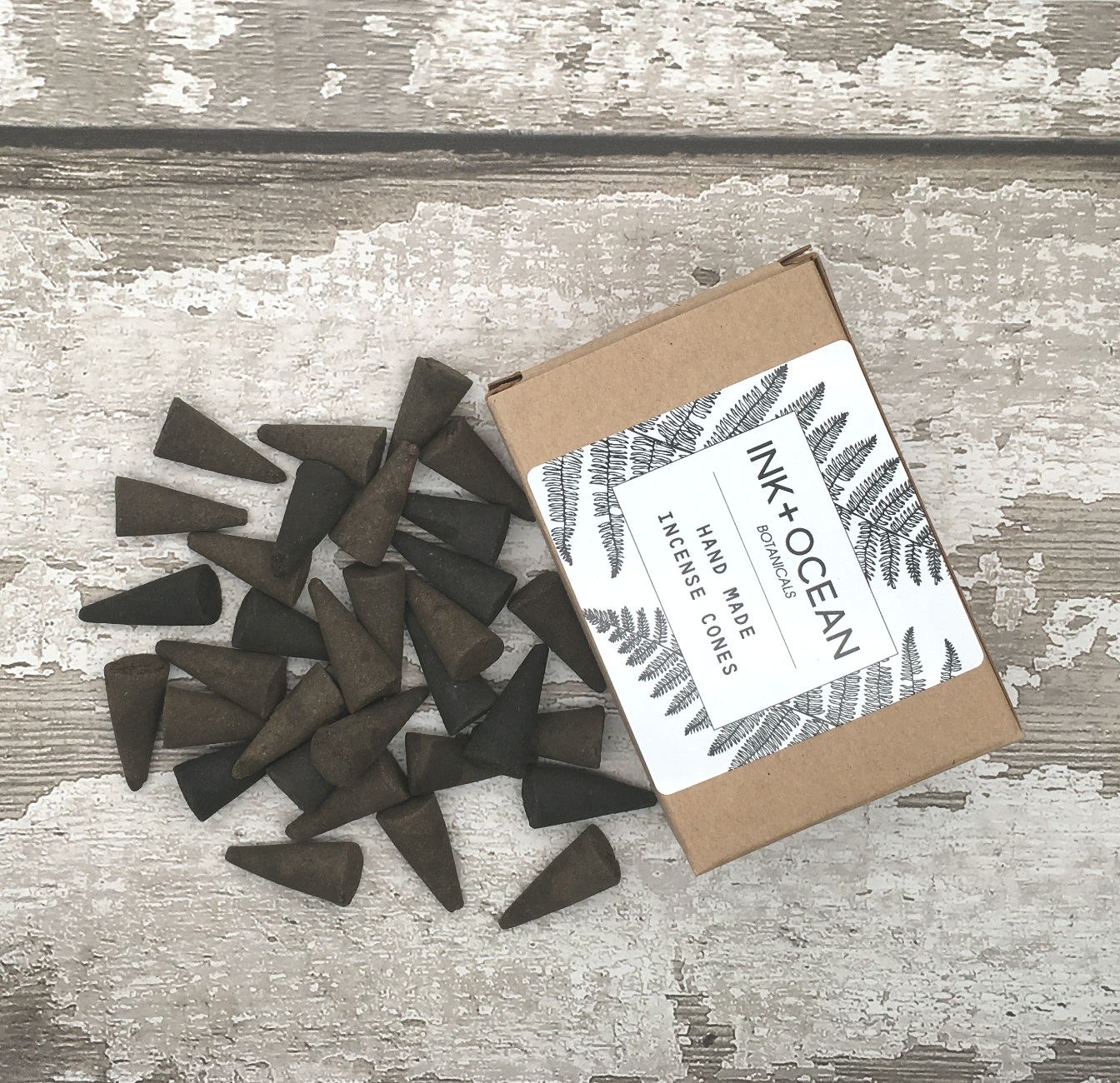 Hand dipped incense cones with a highly scented patchouli scent with