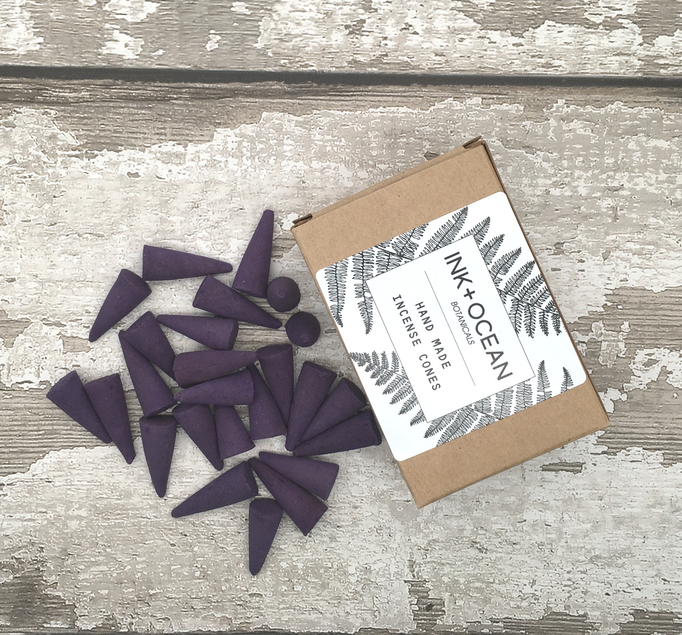 Hand dipped incense cones with a highly scented lavender scent with